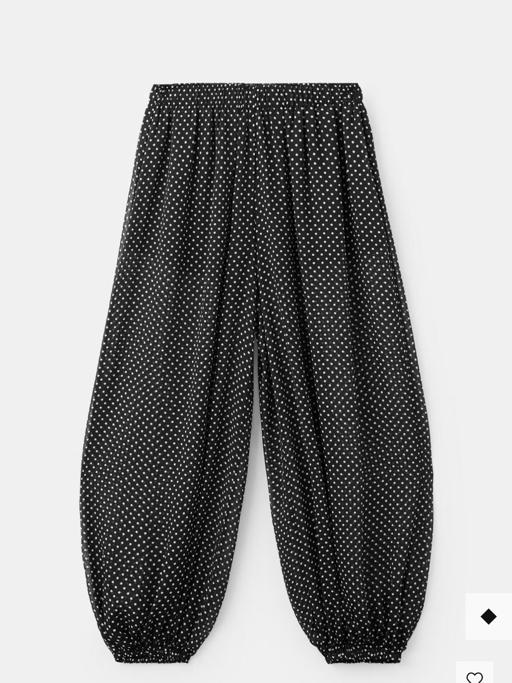 NWT Mango Black & White Polka Dot Wide-Leg Harem Pants